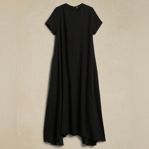 Banana Republic Aurelia Crepe & Satin Maxi Dress in black NWT Women’s Size S - Picture 4 of 6